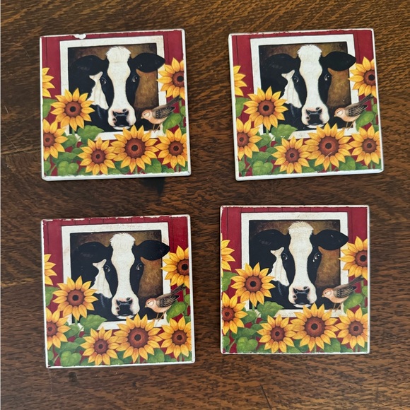 4 ceramic coasters - Picture 1 of 2